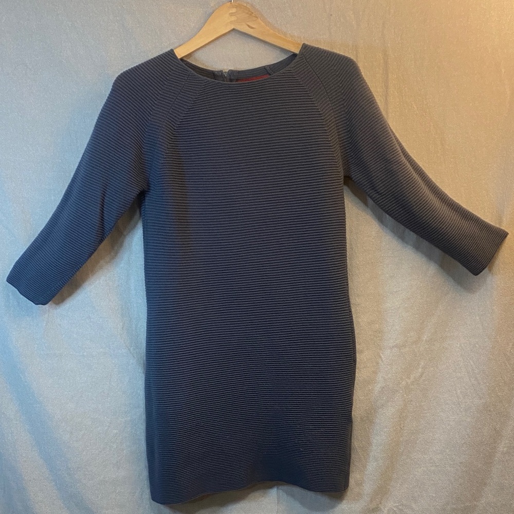 MaxMar Mini Sweater Ribbed Sweater  Blue/ Grey Dress